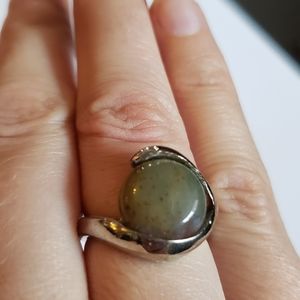 3/$15 Green Stone Sterling Silver Ring